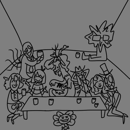 Doodled art of a variety of figures representing the Changelings System.